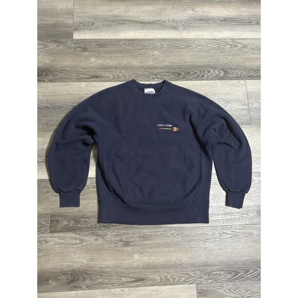 2000 Vintage Lee LCHS High School Blue Navy Sweater Crewneck - Men’s Large - Picture 1 of 10